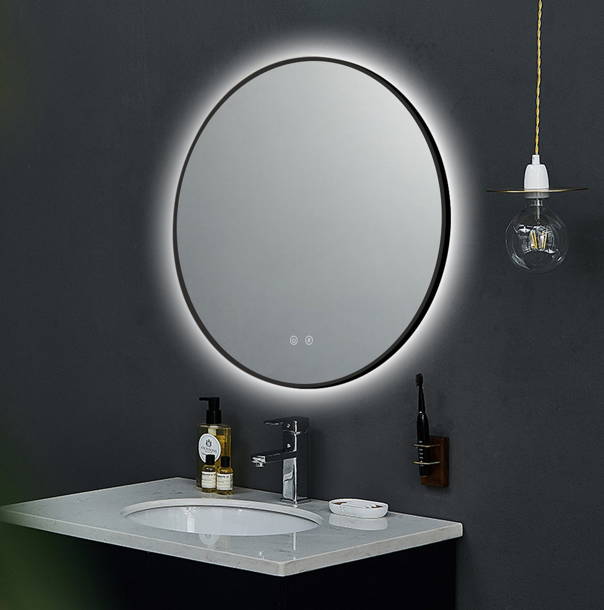 LED ogledalo Ares Black