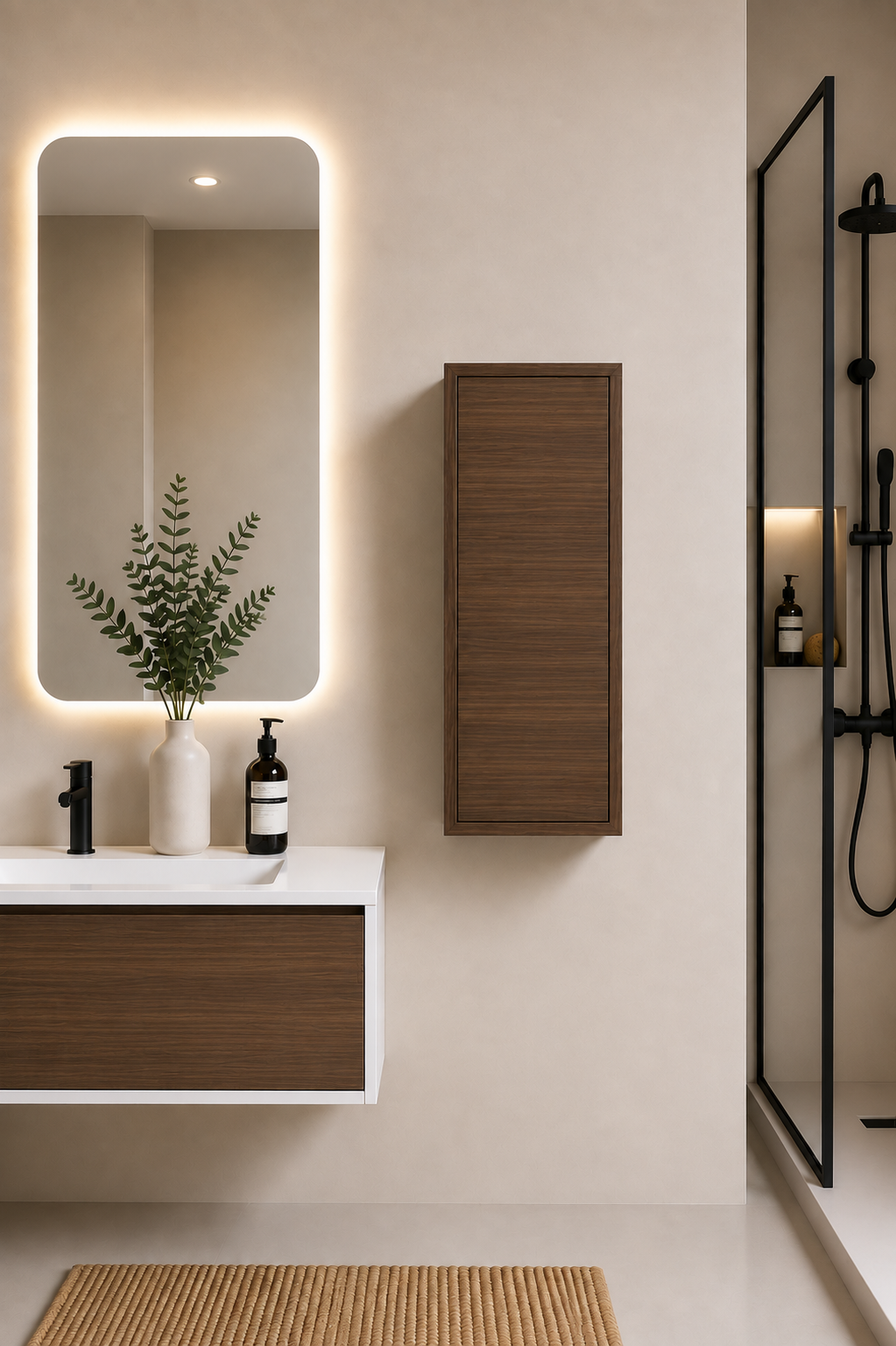 Columna de baño FLORENCIA 70 cm, acabado Fresno Tea