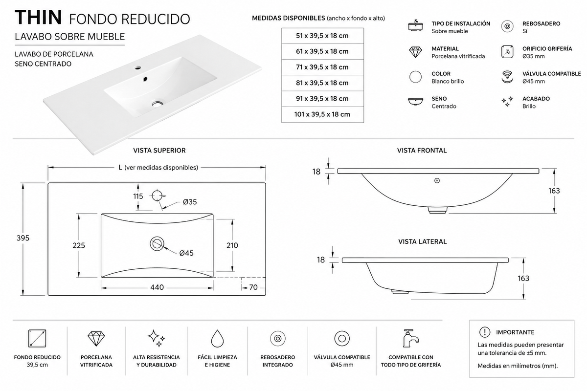 "AKCIJA" Komplet omarice VOLUM + LED-ogledalo Megan z umivalnikom