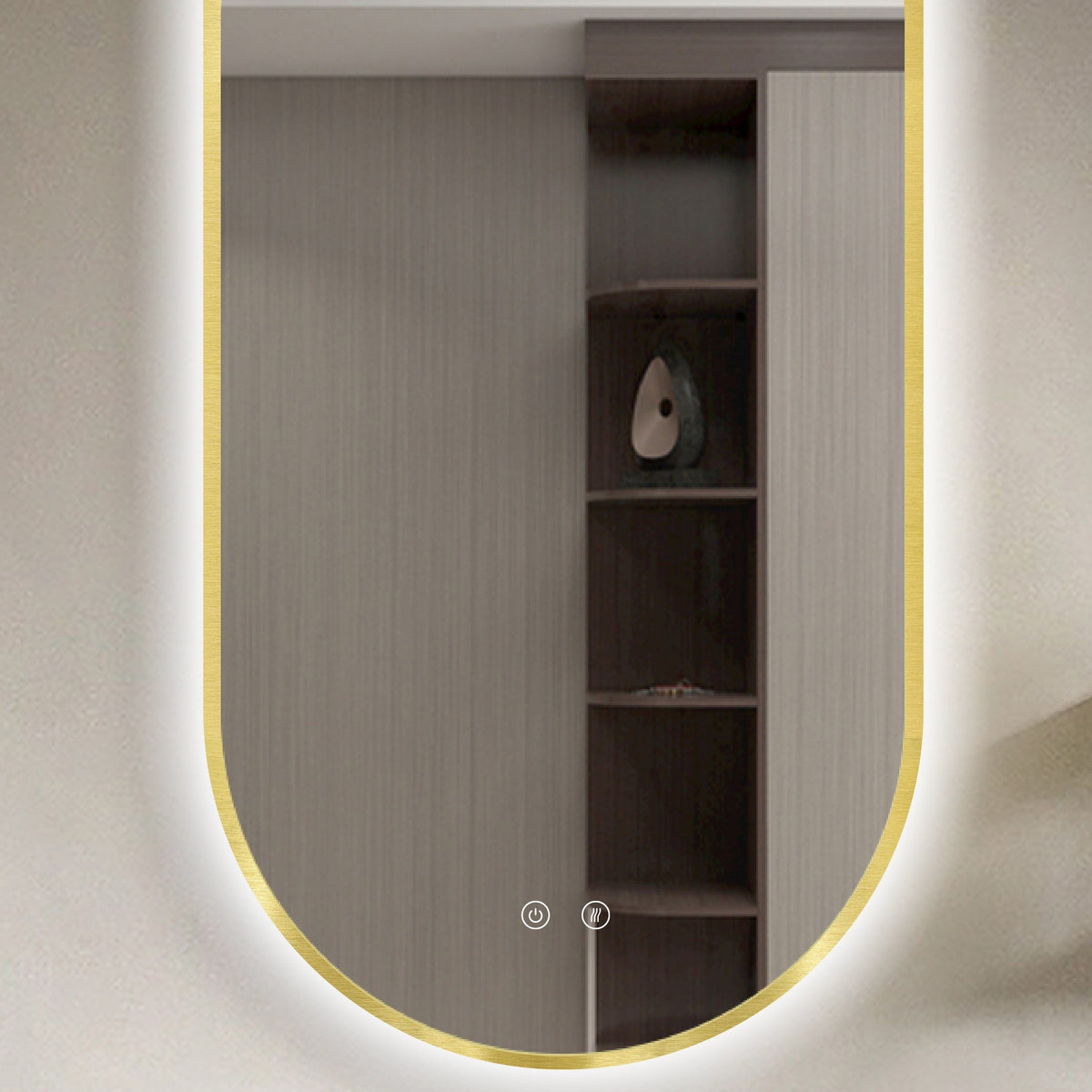 LED ogledalo Selene Gold & Black